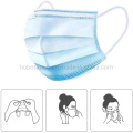 Disposable 3ply Blue Filter Breathable Earloop Face Mask